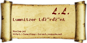 Lumnitzer Lóránt névjegykártya